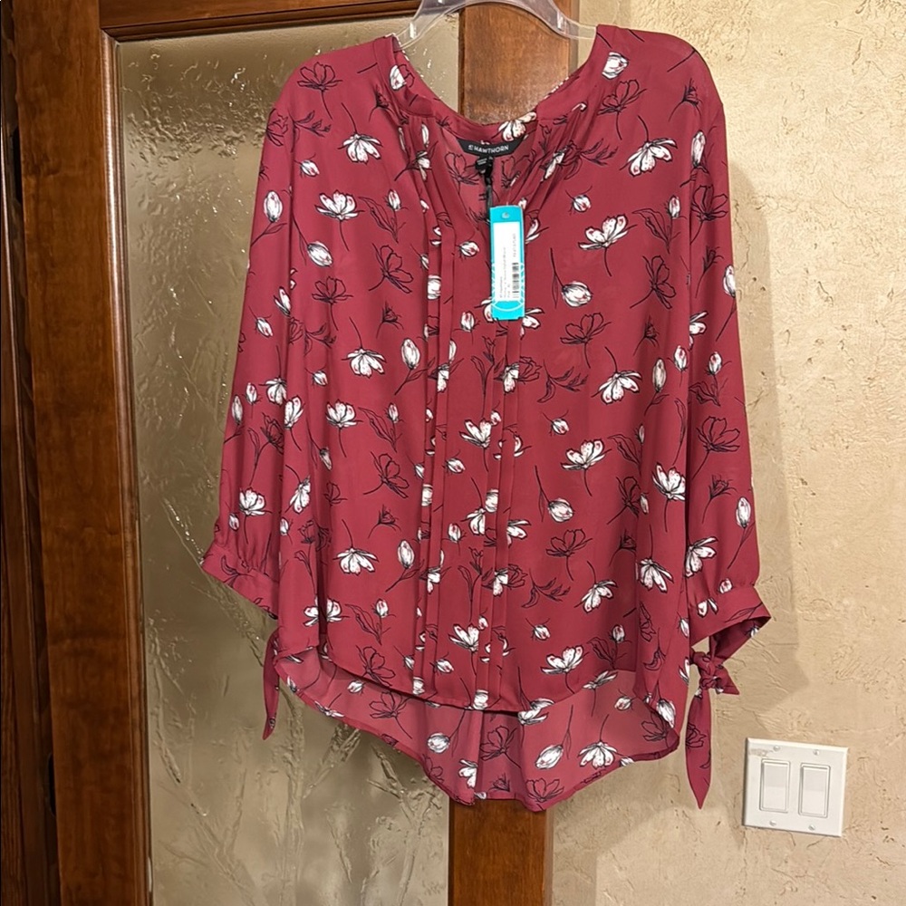 Floral Burgundy Blouse